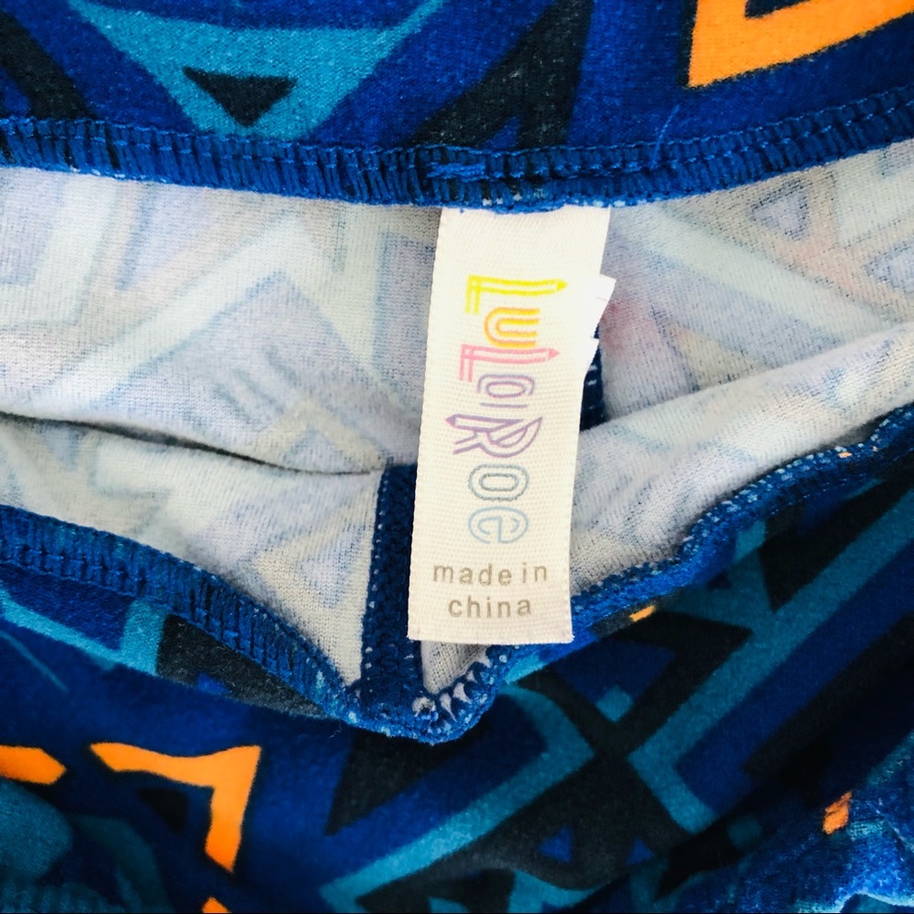 LuLaRoe Blue Print Leggings - Picture 4 of 7